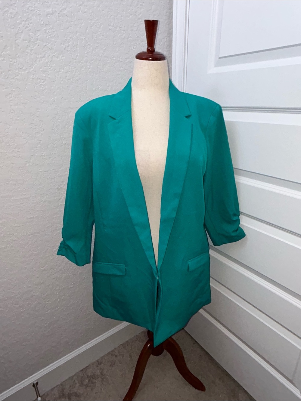New, I.N.C International Concepts 3/4 Lenth Ruched Sleeves Blazer Jacket